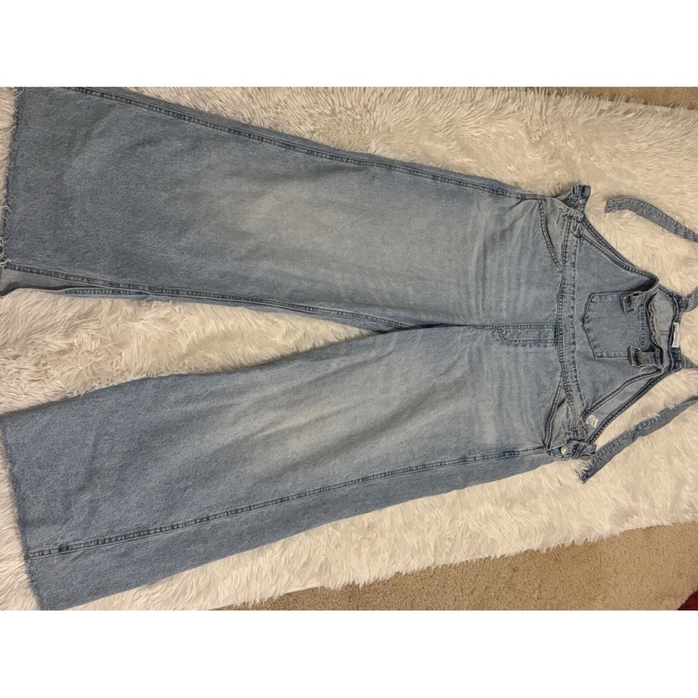 Zara Women's Light Blue Denim Overalls